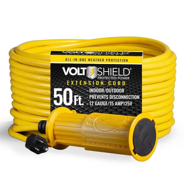 Clear Power 50ft 14/3 SJTW Yellow Outdoor Extension Cord & Heavy