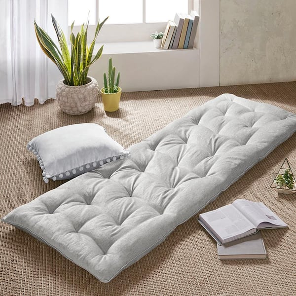 Unbranded Simple Luxe Bohemian Charm Grey 27 in. W x 74 in. L Polyester Chenille Floor Throw Pillow Cushion