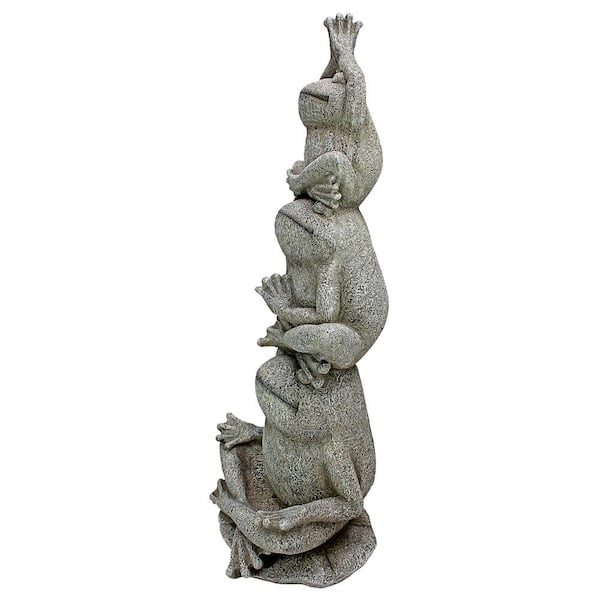 Set of Two Design Toscano Strike a Pose Zen Yoga Frog Statues 