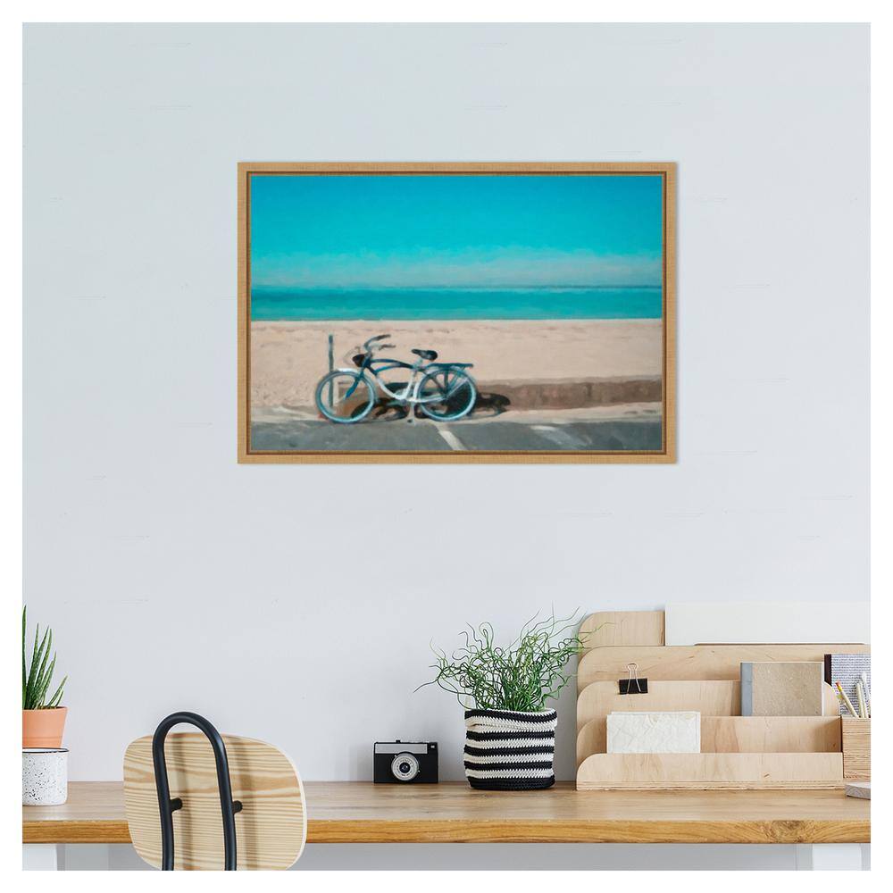 Grafitee Studios Bike to the Beach Framed Canvas Art Print