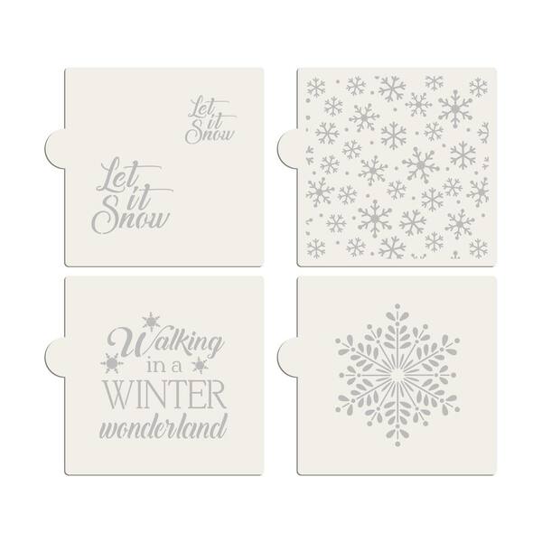 Designer Stencils Winter Wonderland/Let It Snow Cookie Stencil Bundle (4 Patterns)