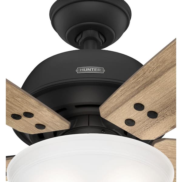 Hunter - Reveille 60 in. Indoor Matte Black Ceiling Fan with Light Kit Included