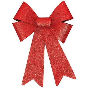 Amscan 13 in. Glitter Bow in Red (4-Pack) 240635 - The Home Depot