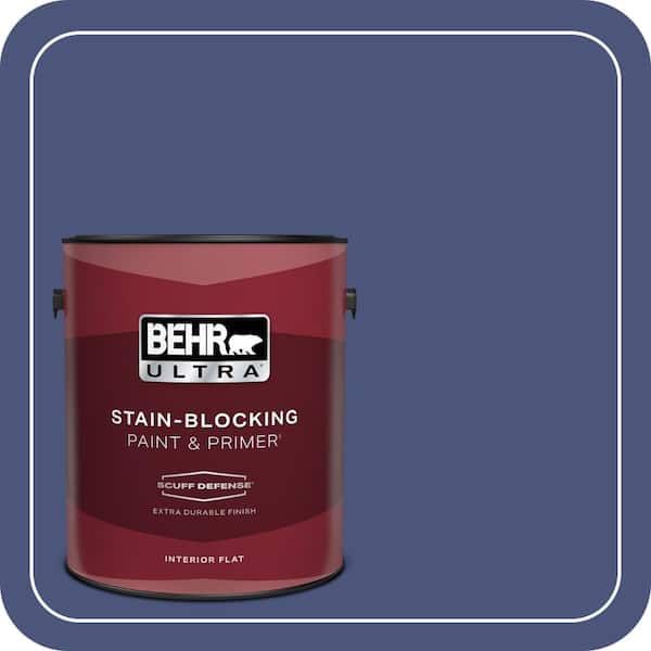 BEHR ULTRA 1 gal. #620D-7 Deep Indigo Extra Durable Flat Interior Paint & Primer
