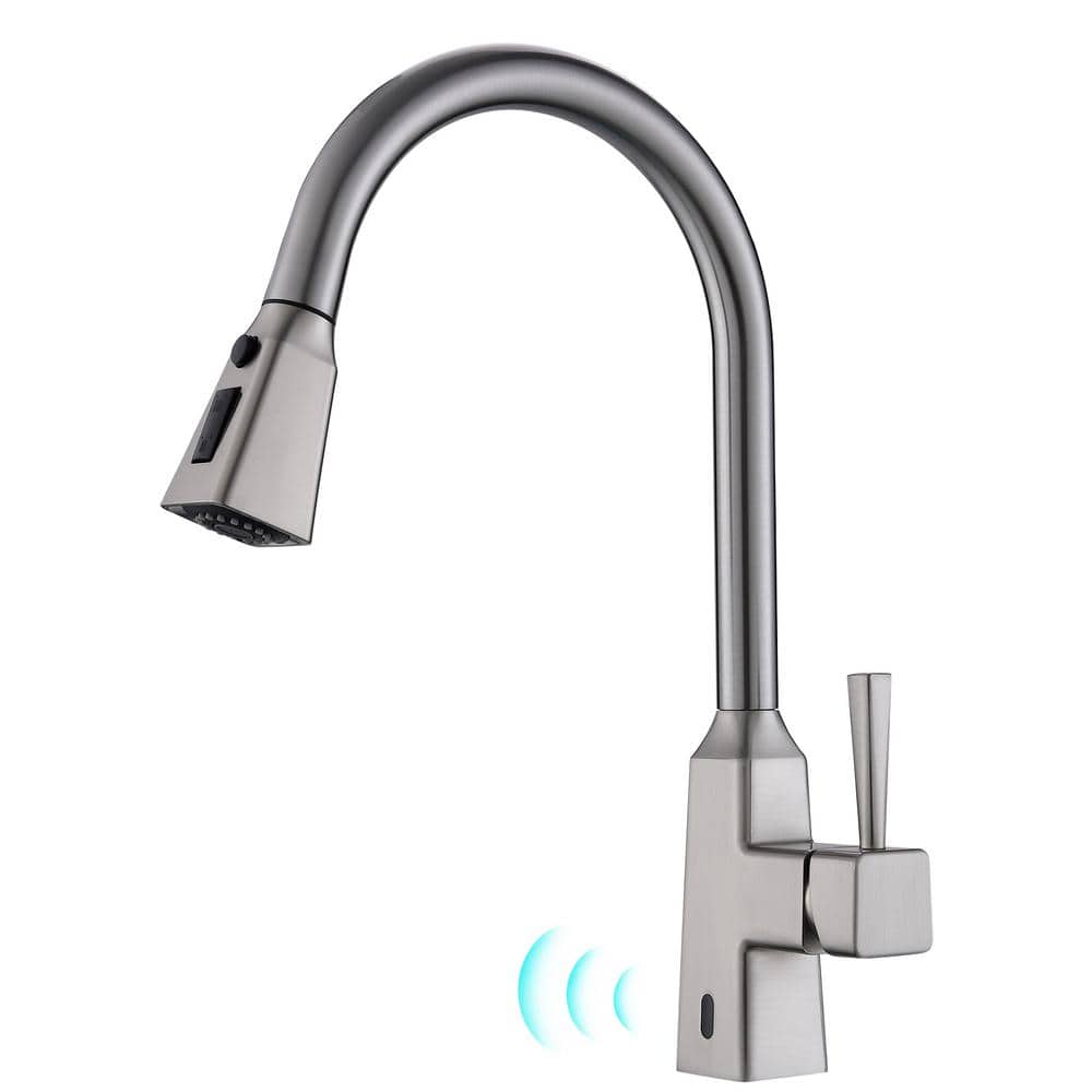 Single Handle Touchless Pull Down Sprayer Kitchen Faucet, Free Automatic Sm