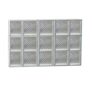 34.75 in. x 23.25 in. x 3.125 in. Frameless Diamond Pattern Non-Vented Glass Block Window
