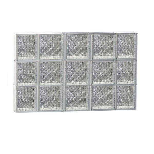 Clearly Secure 34.75 in. x 23.25 in. x 3.125 in. Frameless Diamond Pattern Non-Vented Glass Block Window