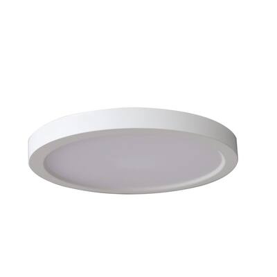 7 in. Round 12.5-W White Integrated LED Flush Mount (4-Pack)