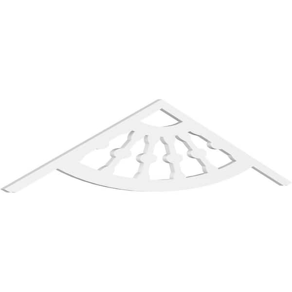 Ekena Millwork Classic Wagon Wheel 1 in. D x 15 in. W x 72 in. L Signature Urethane Gable Pediment