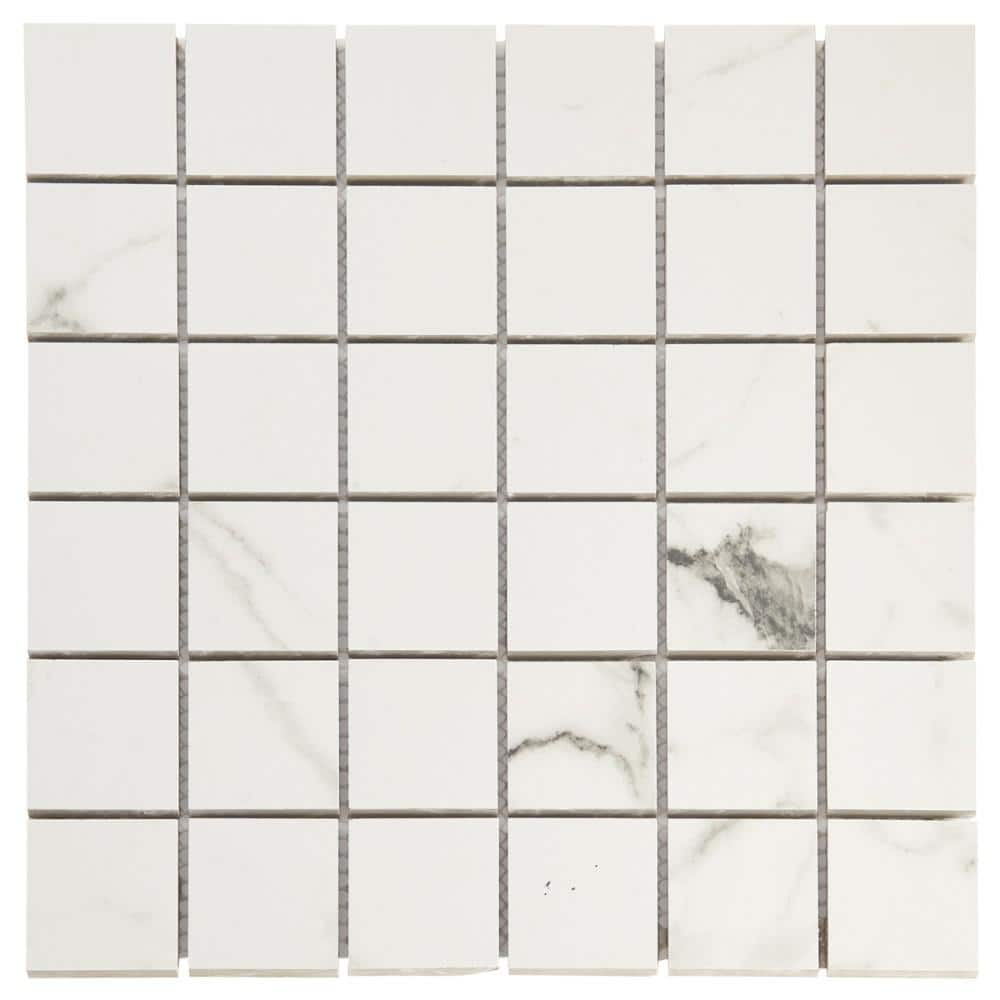 Ivy Hill Tile Saroshi Statuario Venato 4 in. x .33 in. Matte Porcelain ...