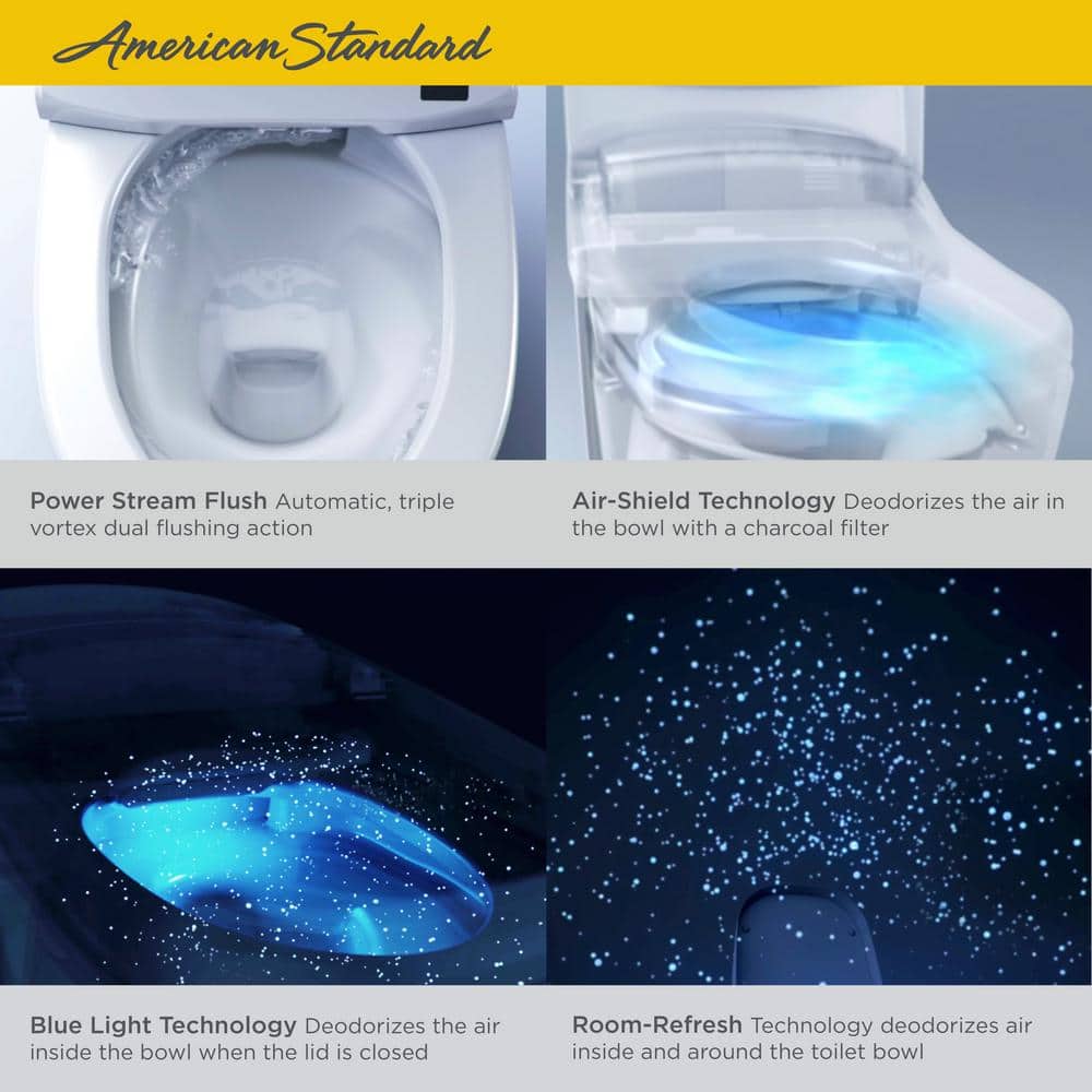 Advanced Clean White Elongated Bidet Toilet with Heated Seat