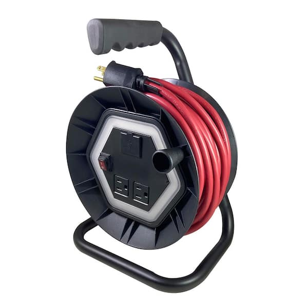 USW 50 ft. Cord Reel with 550 Lumens LED Light LPR-050-14V2CH - The Home  Depot