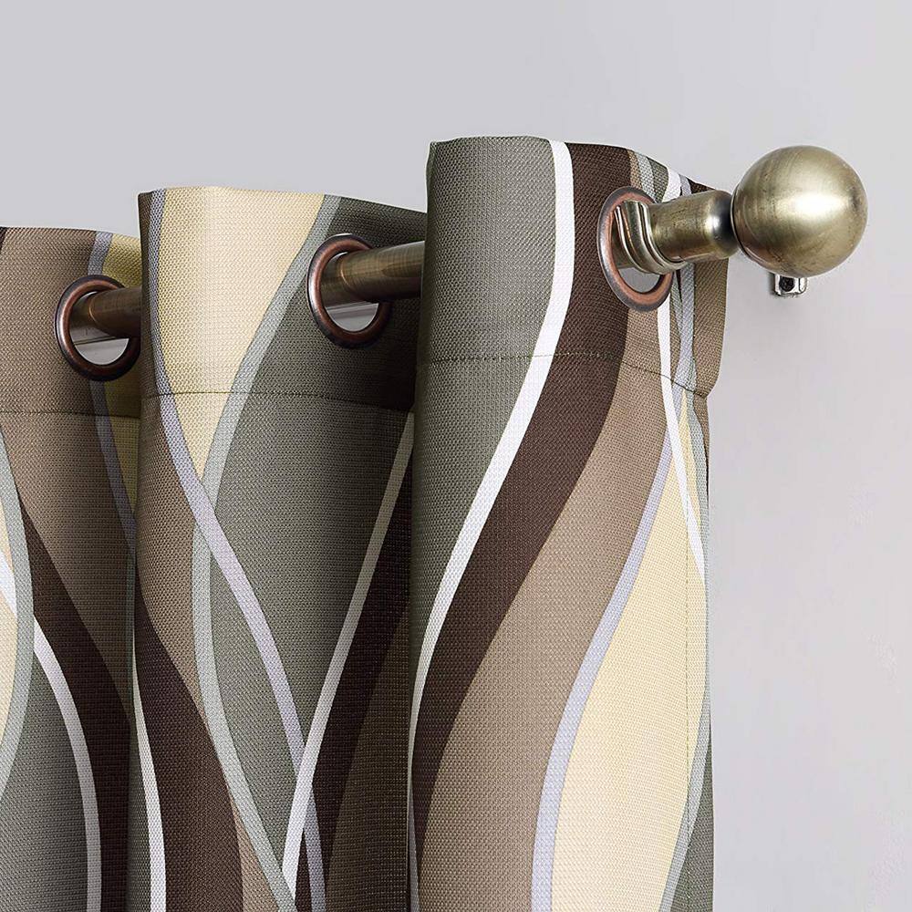 Spruce Green Light-Filtering Polyester Grommet Curtain Panel