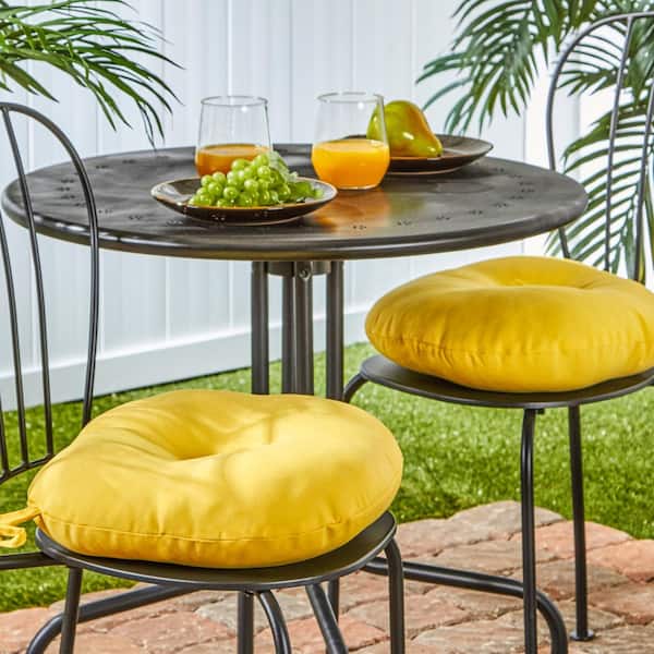 Solid Sunbeam 15 in. Round Outdoor Seat Cushion (2-Pack)
