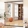 Vosuja 2 Pieces 31 in. W x 71 in. H Black Rectangle Frameless Wall