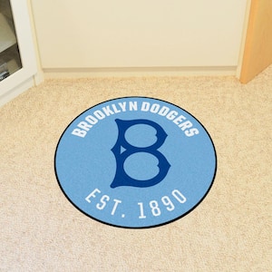 Brooklyn Dodgers Light Blue 2 ft. x 2 ft. Round Area Rug