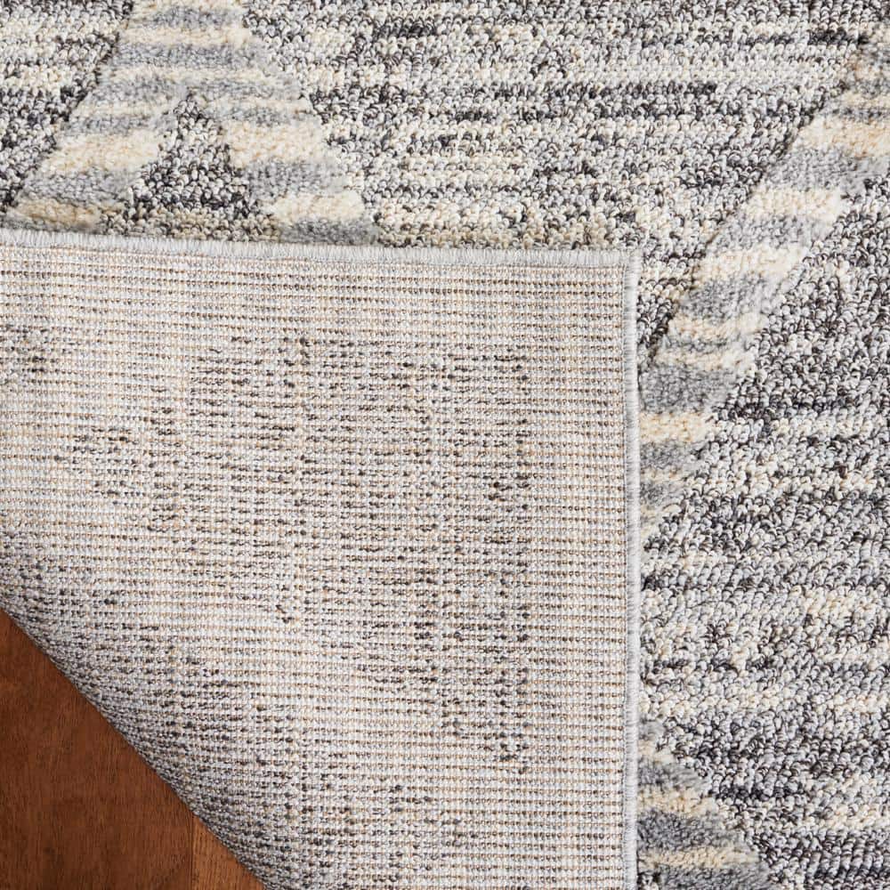 Gray Geometric 4' x 6' Tufted Shag Rug