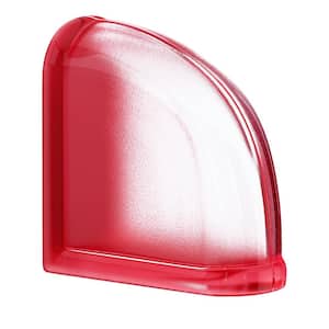 3 in. Thick Series 6 x 6 x 3 in. Curved End (1-Pack) Cherry Mist Pattern Glass Block (Actual 5.75 x 5.75 x 3.12 in.)