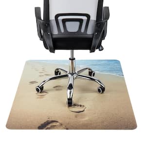 9-to-5 Collection, Office Chair Mat, Anti-Skid Floor Protector, 47.25 x 35.25, Polycarbonate, Life's a Beach Art, Tan