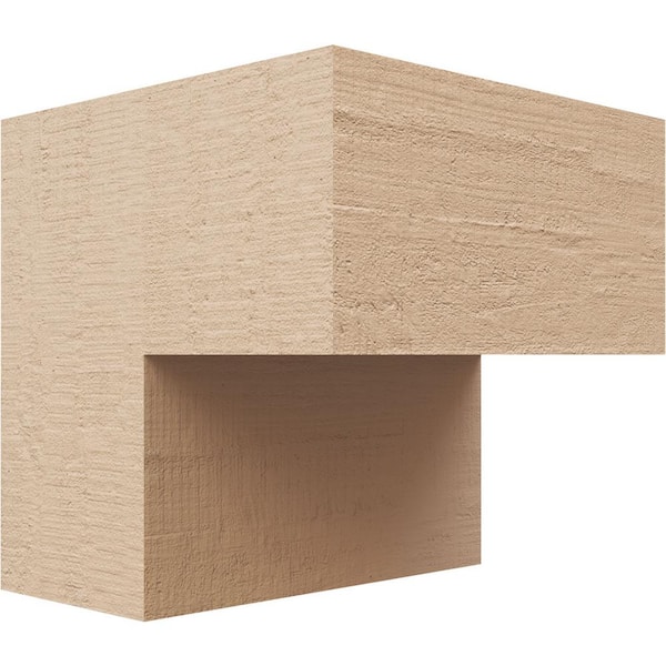 Ekena Millwork 5 in. x 5 in. x 5 in. Series 1 Wide Chapel Hill Rough Cedar Woodgrain Timberthane Polyurethane Corbel, Primed Tan