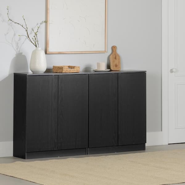 Arum Black Oak Particle Board 62.5 in. Sideboard