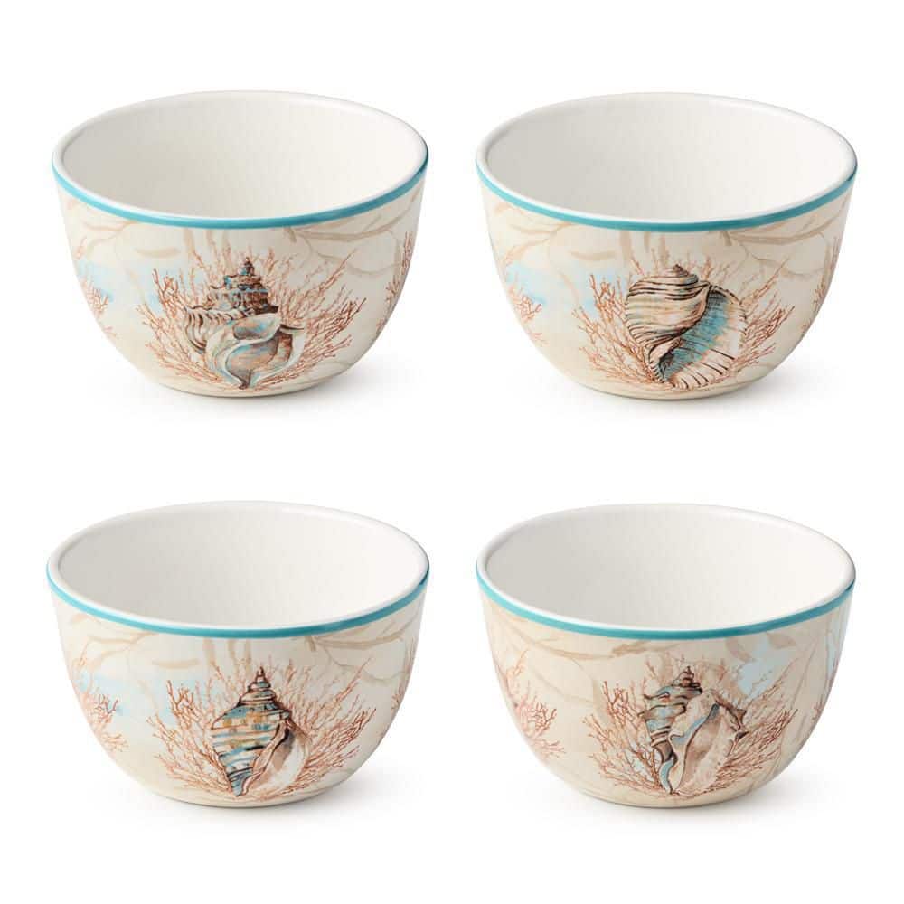 Escape to the Sea 24 fl. oz. Multi-Colored Ceramic Ice Cream Bowl (Set of 4) price history on PriceWatchPro