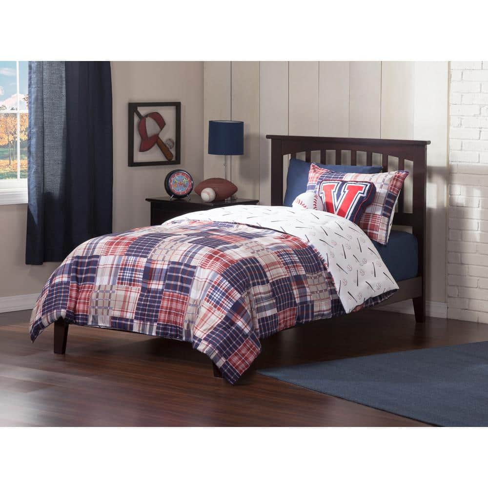 Espresso Twin Mission Wood Frame Bed with Storage