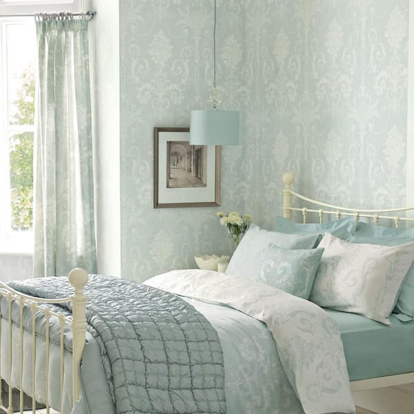 Laura Ashley Josette Midnight Unpasted Removable Wallpaper Sample 11338694  - The Home Depot