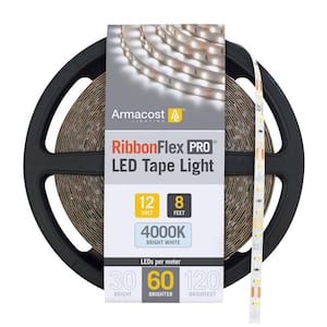 RibbonFlex Pro 12-Volt 8.2 ft. LED White Strip Light 60 LEDs/m Bright White (4000K)