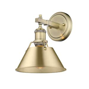 Orwell 7.5 in. 1-Light Aged Brass and Brushed Champagne Bronze Wall Sconce