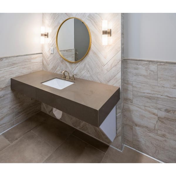 Portico Pearl Glossy 5/8 in. x 6 in. Glazed Ceramic Quarter Round Molding Wall Tile (20 sq. ft./ Case)