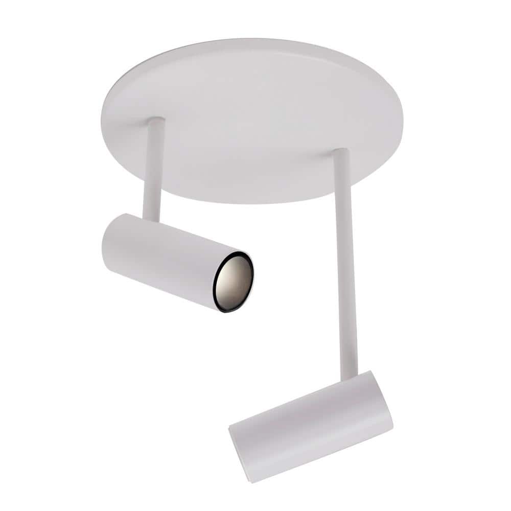 Downey Slim White Aluminum LED Semi-Flush Spotlight, 5.75" H