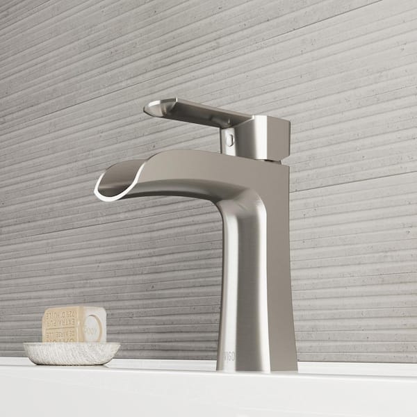 Paloma Single Handle Single-Hole Bathroom Faucet in Brushed Nickel