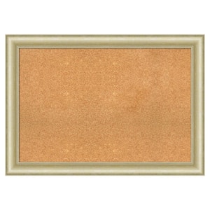Textured Light Gold Natural Corkboard 41 in. x 29 in. Bulletin Board Memo Board