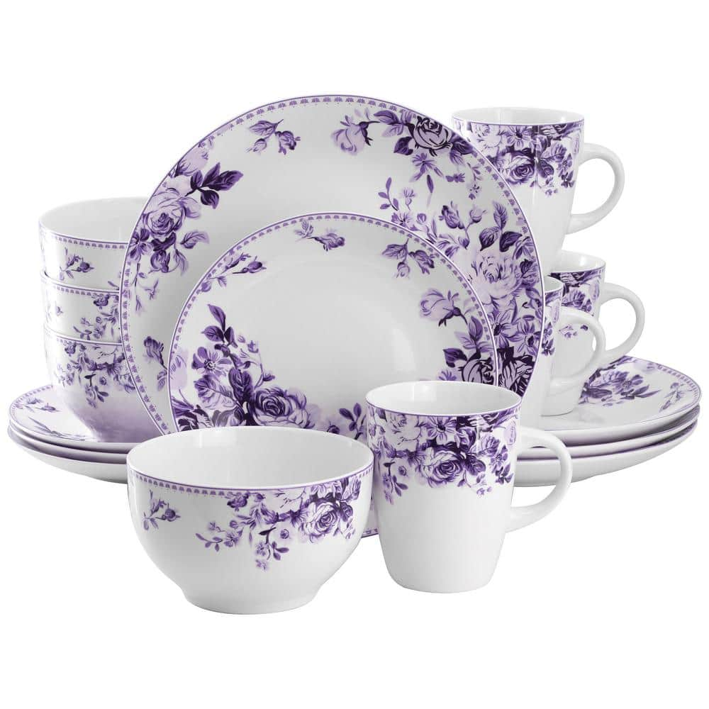 Purple dinnerware set best sale