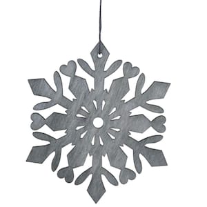 4.75 in. Gray Snowflake Hanging Christmas Ornament