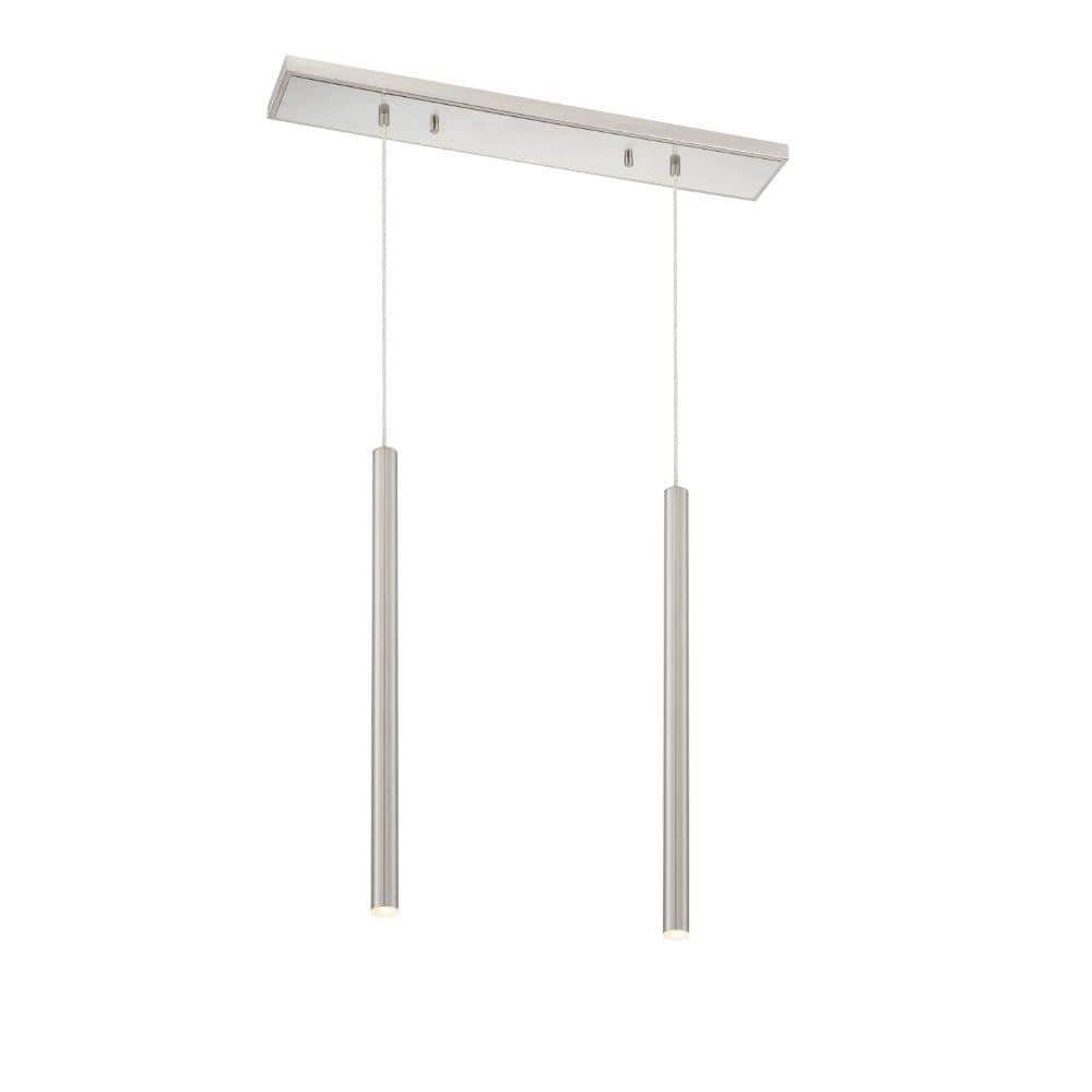 Forest 5-Watt 2-Light Integrated LED Brushed Nickel Shaded Chandelier with 