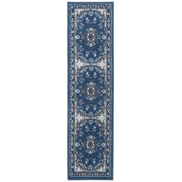 Home Dynamix Premium Blue/Ivory 2 ft. x 7 ft. Medallion Area Rug