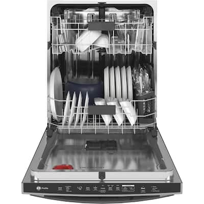 GE Profile 24 in. Stainless Steel Top Control Smart Built-In Tall Tub Dishwasher with Steam Cleaning and 42 dBA