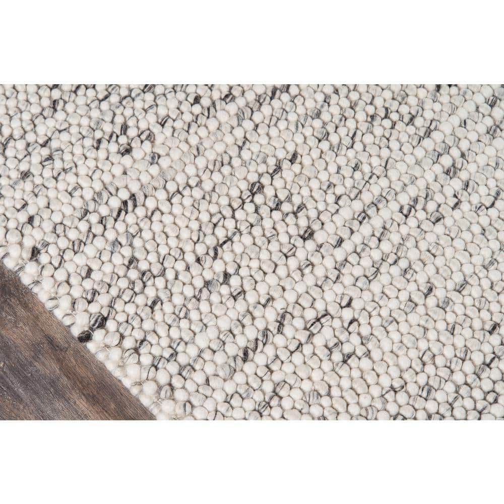 Handmade Blue and Ivory Wool Viscose Striped Rug, 8'9" x 11'9"