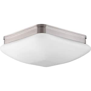 Appeal Collection 3-Light Brushed Nickel Flush Mount with Square Opal Glass