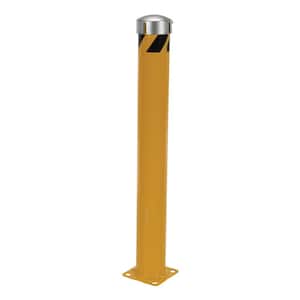 48 in. x 5.5 in. Yellow Steel Pipe Safety Bollard with Slot and Sleeve Cap