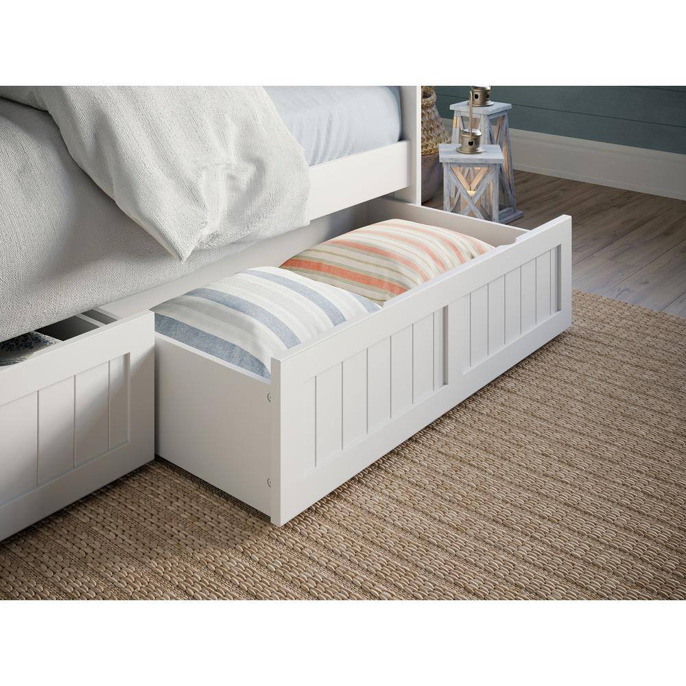 Nantucket White Twin Wood Daybed with Storage Drawers