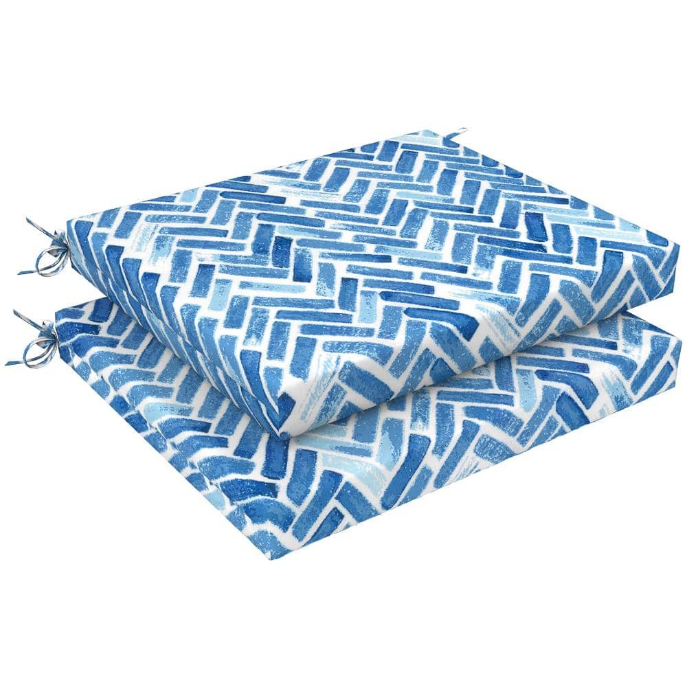 18.5 x 16 x 2 in Outdoor Chair Cushions, Fade-Resistant Patio Seat Pads with Ties, Blue Bricks, Set of 2 price history on PriceWatchPro