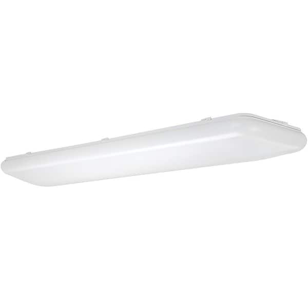 ETI LIGHTING 49 in. x 10 in. Rectangular Light Fixture LED Flush Mount 3000 Lumens Smooth Acrylic Lens Kitchen Light (4-Pack)