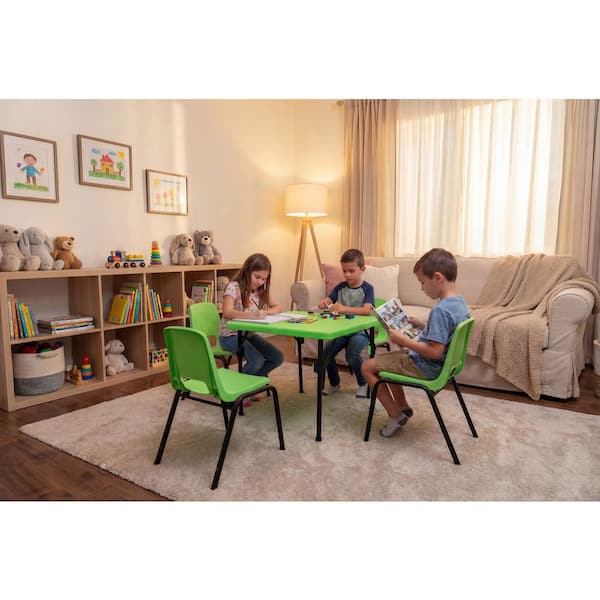 HDX 2 ft. Green & Black Indoor/Outdoor Small Square Folding Kids
