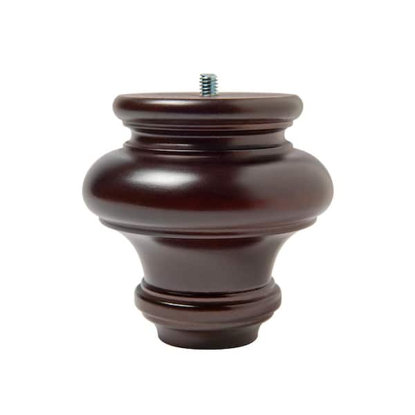 Waddell 4 in. Solid Basswood PreFinished Turned Bun Foot