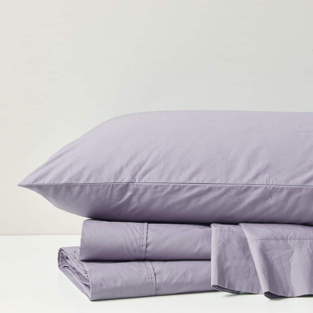 Ivory Cotton Percale Full Sheet Set