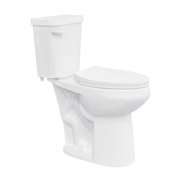 Dayton 2-Piece 21 in. Extra Tall 1.1/1.6 GPF Dual Flush Elongated Toilet in White, 12 in. Rough-In