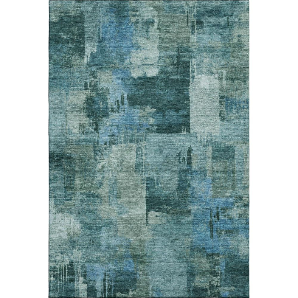 Mayfield Premium Machine Washable Abstract AMF2069 Teal 10 ft. x 14 ft. Area Rug price history on PriceWatchPro
